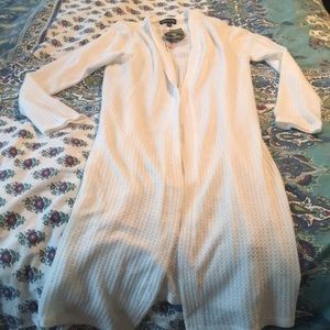 Cream colored Knee length cardigan/duster